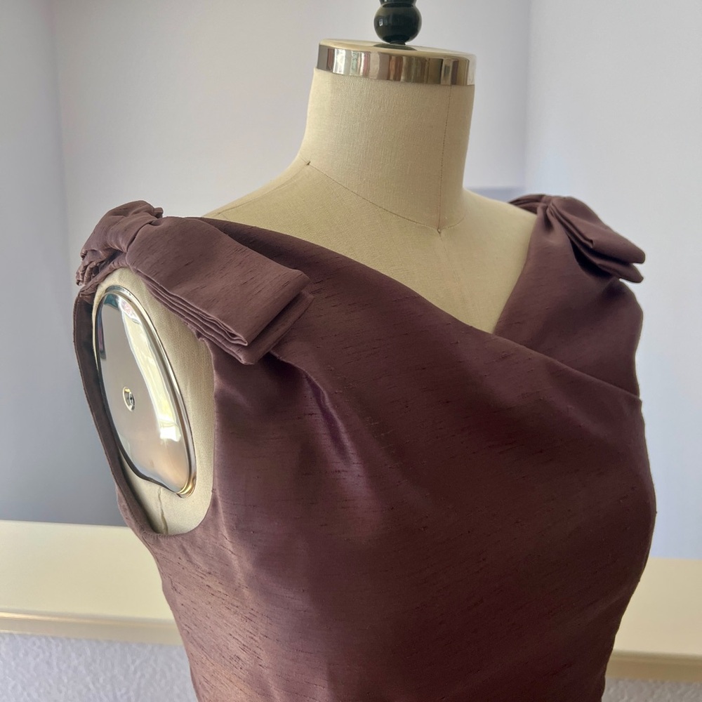 1960s Reproduction Sheath Dress with Shoulder Bow Detail